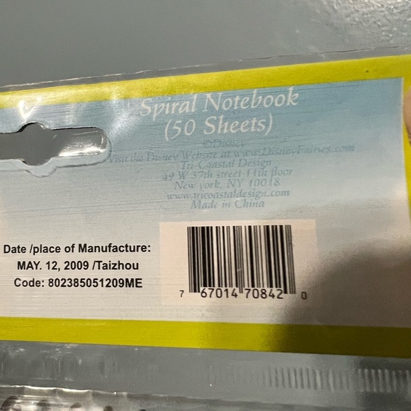 Disney Tinkerbell Fairies Mini Spiral Notebook 2009 New Sealed - Picture 13 of 16